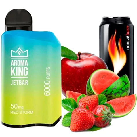 Одноразка Aroma King Jetbar Red Storm (Червоний Шторм) (6000 Затяжок)