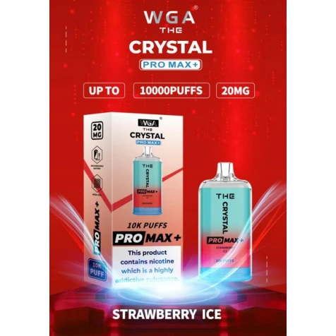 Одноразка Crystal Pro Max Strawberry Ice (Полуниця Лід) (10000 Затяжок)