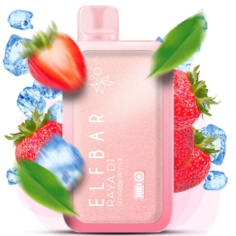 Одноразка Elf Bar RAYA D1 Strawberry Ice (Клубника Лёд) (13000 Затяжек)