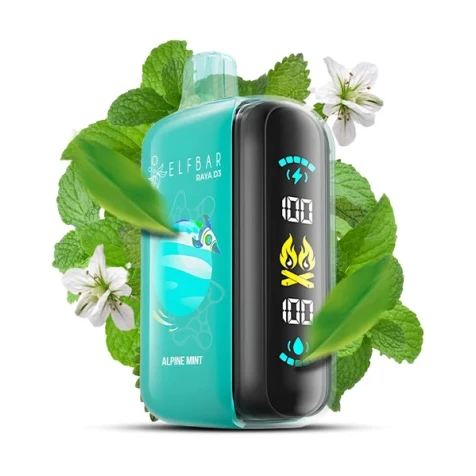 Одноразка Elf Bar RAYA D3 Alpine Mint (Альпійська М'ята) (25000 Затяжок)