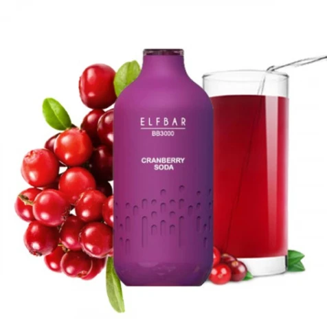 Одноразка Elf Bar BB Cranberry Soda (Клюквенная Газировка) (3000 Затяжек)