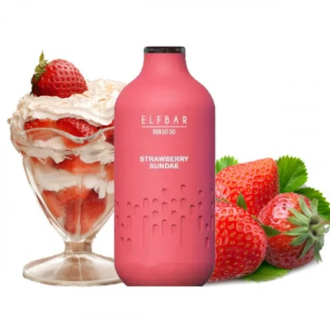 Одноразка Elf Bar BB Strawberry Sundae (Полуничне Морозиво) (3000 Затяжок)