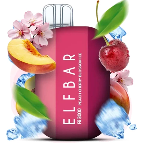 Одноразка Elf Bar Ri Peach Cherry Blossom Ice (Персик Вишня Блоссом Лід) (3000 Затяжок)