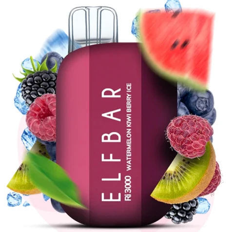 Одноразка Elf Bar Ri Watermelon Kiwi Berry Ice (Кавун Ківі Ягоди Лід) (3000 Затяжок)