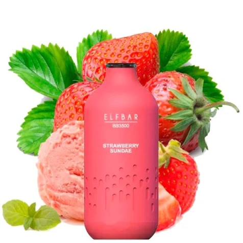 Одноразка Elf Bar BB Strawberry Sandae (Клубничное Мороженое) (3500 Затяжек)