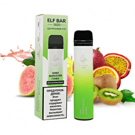 Одноразка Elf Bar Kiwi Passion Fruit Guava (Киви Маракуйя Гуава) (3600 Затяжек)