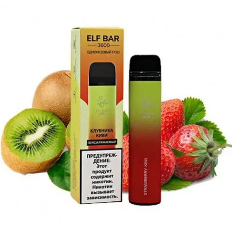 Одноразка Elf Bar Strawberry Kiwi (Полуниця Ківі) (3600 Затяжок)
