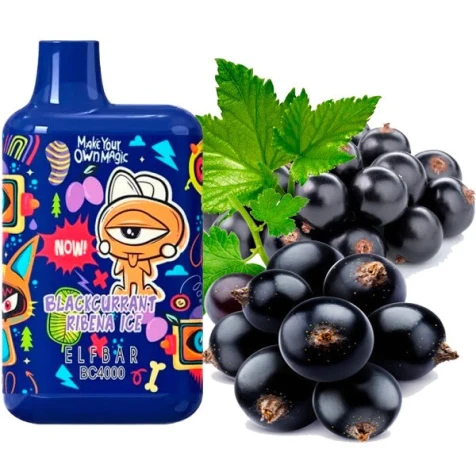 Одноразка Elf Bar BС Blackcurrant Rabena Ice (Черная Смородина Рябина Лед) (4000 Затяжек) (Limited Edition)