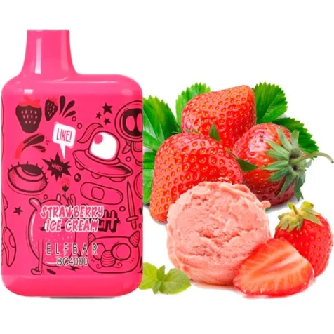 Одноразка Elf Bar BС Strawberry Ice Cream (Клубничное Мороженое) (4000 затяжек) (Limited Edition)