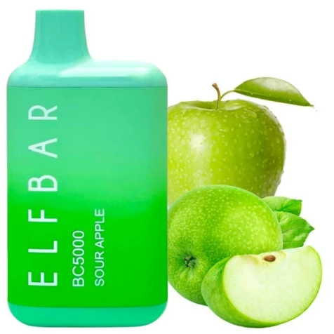Одноразка Elf Bar BC Sour Apple (Кисле Яблуко) (5000 Затяжок)