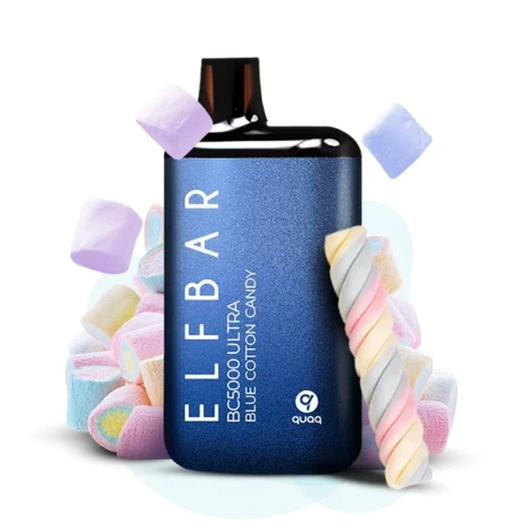 Одноразка Elf Bar Ultra Blue Cotton Candy (Голубая Сахарная Вата) (5000 Затяжек)