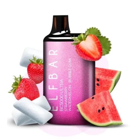 Одноразка Elf Bar Ultra Strawberry Watermelon Bubble Gum (Полуниця Кавун Баббл Гам) (5000 Затяжок)