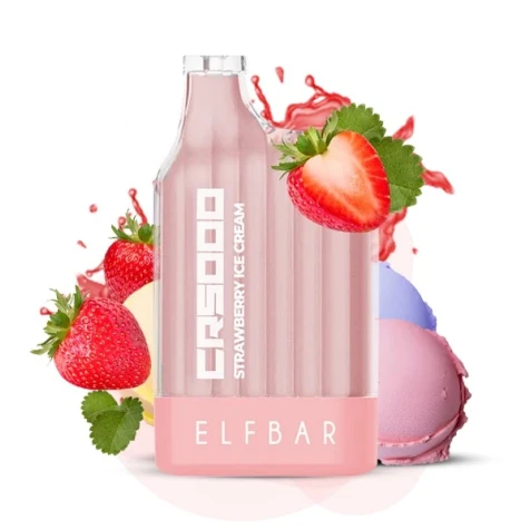 Одноразка Elf Bar CR Strawberry Ice Cream (Полуничне Морозиво) (5000 Затяжок)