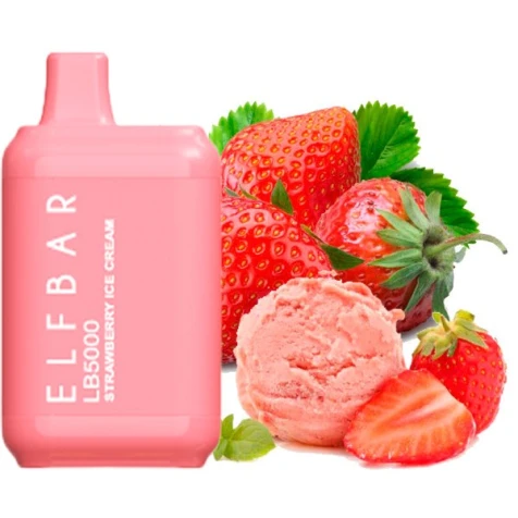 Одноразка Elf Bar LB Strawberry Ice Cream (Клубничное Мороженое) (5000 Затяжек)