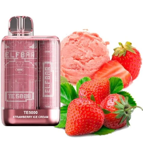 Одноразка Elf Bar TE Strawberry Ice Cream (Полуничне Морозиво) (5000 Затяжок)