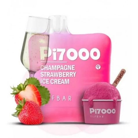 Одноразка Elf Bar Pi Champagne Strawberry Ice Cream (Шампань Полуниця Морозиво) (7000 Затяжок)