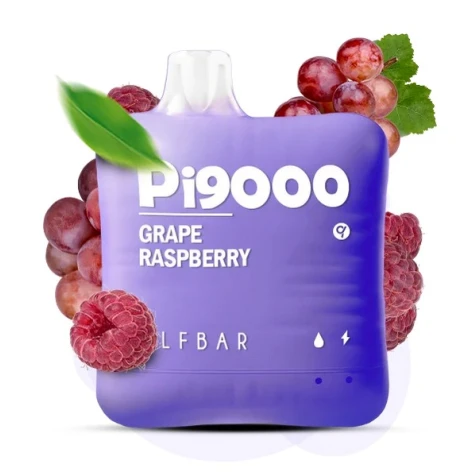 Одноразова Електронна Цигарка Elf Bar Pi Grape Raspberry (Виноград Малина) (9000 Затяжек)