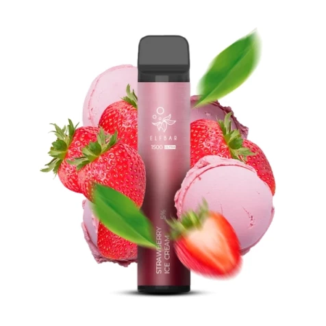 Одноразка Elf Bar Ultra Strawberry Ice Cream (Полуничне Морозиво) (1500 Затяжок)