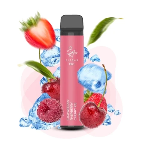Одноразка Elf Bar Strawberry Raspberry Cherry Ice (Полуниця Малина Вишня Лід) (1500 Затяжок)