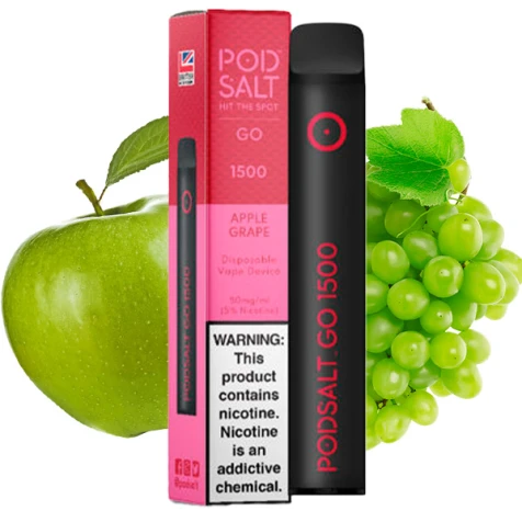 Одноразка PodSalt GO Apple Grape (Яблуко Виноград) (1500 Затяжок)