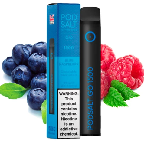 Одноразка PodSalt GO Blue Raspberry (Чорниця Малина) (1500 Затяжок)