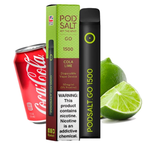 Одноразка PodSalt GO Cola Lime (Кола Лайм) (1500 Затяжок)