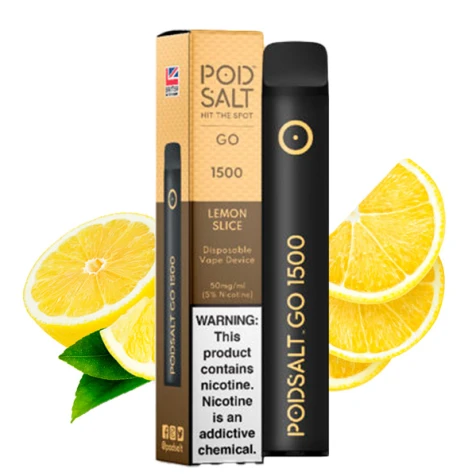 Одноразка PodSalt GO Lemon Slice (Лимон Слайс) (1500 Затяжок)