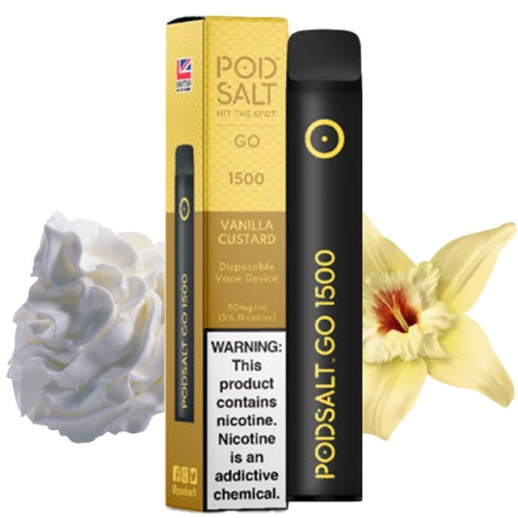 Одноразка PodSalt GO Vanilla Сustard (Ваніль Кастерд) (1500 Затяжок)