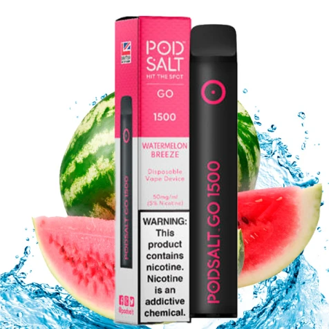 Одноразка PodSalt GO Watermelon Breeze (Кавун Брізі) (1500 Затяжок)