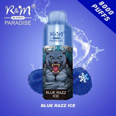 Одноразка R&M Paradise Blue Razz Ice (Блакитний Лимонад Лід) (8000 Затяжок)