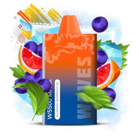 Одноразка Waves W5500 Maxx Blueberry Grapefruit Ice (Чорниця Грейпфрут Лід) (5500 Затяжок)