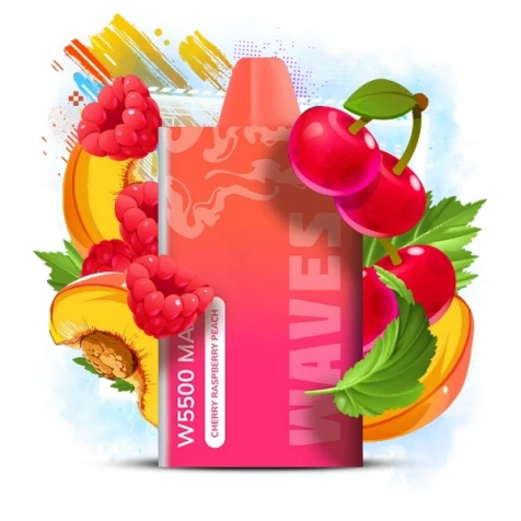 Одноразка Waves W5500 Maxx Cherry Raspberry Peach (Вишня Малина Персик) (5500 Затяжек)