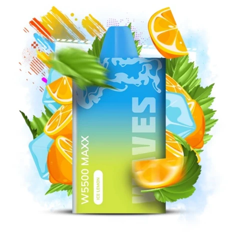 Одноразка Waves W5500 Maxx Ice Lemon (Айс Лимон) (5500 Затяжок)