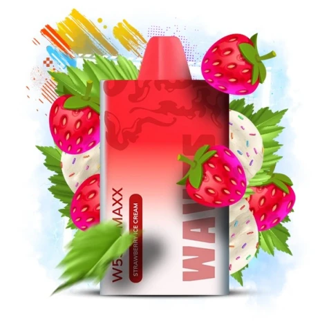 Одноразка Waves W5500 Maxx Strawberry Ice Cream (Клубничное Мороженое) (5500 Затяжек)