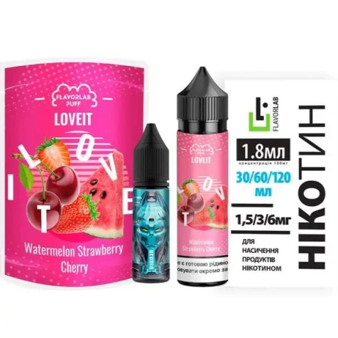 Набор Для Самозамеса Flavorlab Love IT Watermelon Strawberry Cherry (Арбуз Клубника Вишня) 60 мл