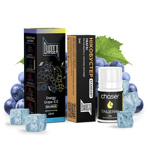 Набір Для Самозамісу Chaser Black Energy Grape Ice (Виноградный Енергетик Лід) 30 мл