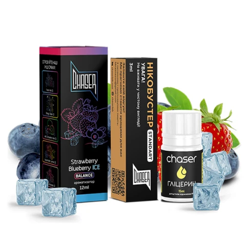 Набір Для Самозамісу Chaser Black Strawberry Blueberry Ice (Полуниця Чорниця Лід) 30 мл