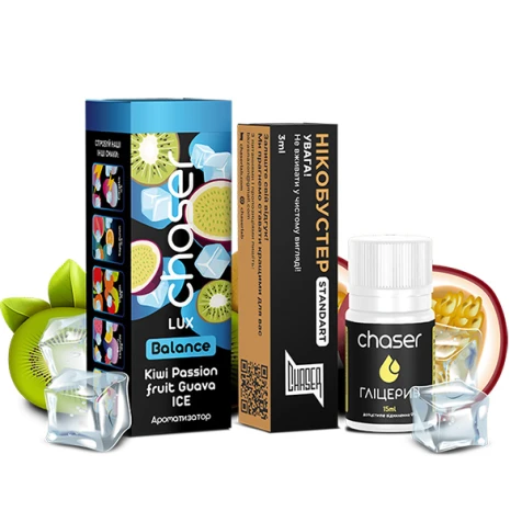 Набор Для Самозамеса Chaser Lux Kiwi Passion Fruit Guava Ice (Киви Маракуйя Гуава Лёд) 30 мл