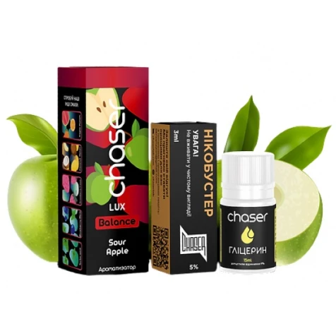 Набор Для Самозамеса Chaser Lux Sour Apple (Кислое Яблоко) 30 мл