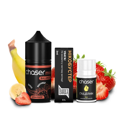 Набор Для Самозамеса Chaser Mix Strawberry Banana PLUS (Клубника Банан) 30 мл