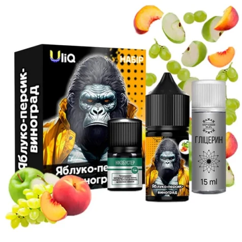 Набір Для Самозамісу Uliq Apple Peach Grape (Яблуко Персик Виноград) 30 мл