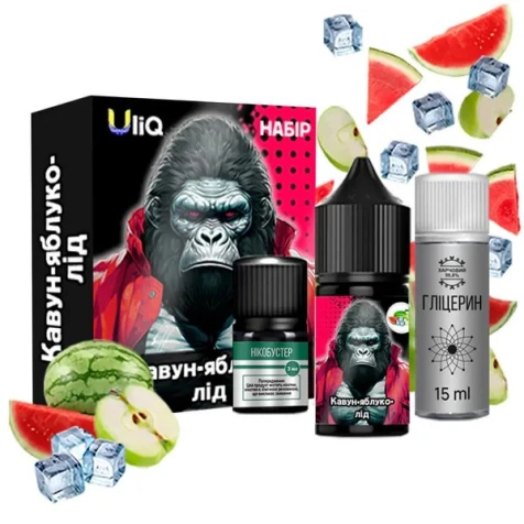Набір Для Самозамісу Uliq Watermelon Apple Ice (Кавун Яблуко Лід) 30 мл