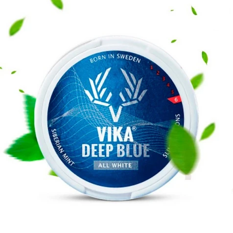 Бездимний тютюн Snus Vika Deep Blue All White Siberian Mint (Сибірська М'ята)