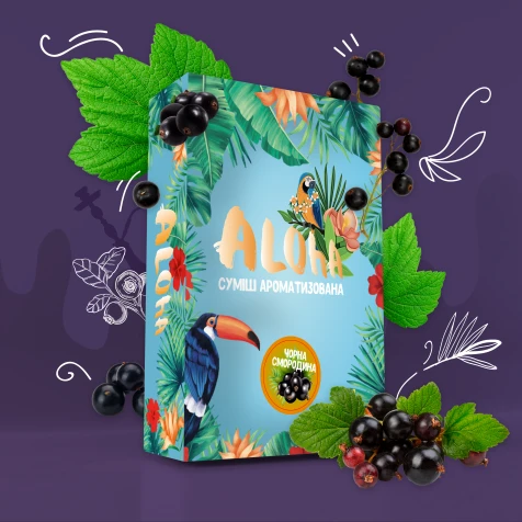 Безтютюнова Суміш Aloha Black Currant (Чорна Смородина) 100гр