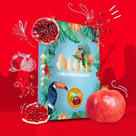 Безтютюнова Суміш Aloha Pomegranate (Гранат) 100гр