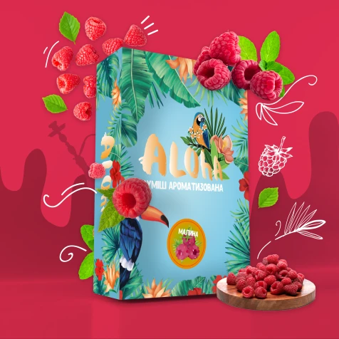 Безтютюнова Суміш Aloha Raspberry (Малина) 100гр