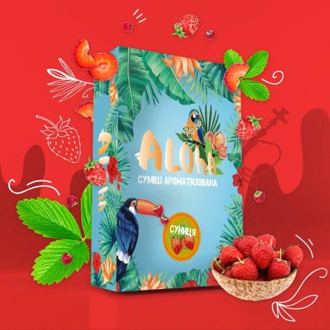 Безтютюнова Суміш Aloha Wild Strawberry (Дика Полуниця) 100гр