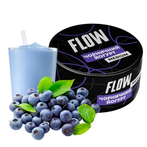 Табак Flow Medium Blueberry Yogurt (Черничный Йогурт) 250гр