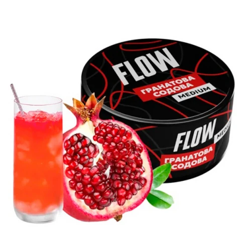 Табак Flow Medium Pomegranate Soda (Гранатовая Содовая) 250гр