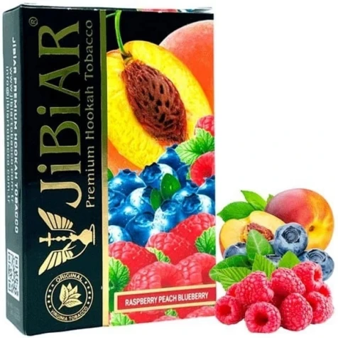Табак Jibiar Raspberry Peach Blueberry (Малина Персик Черника) 50гр
